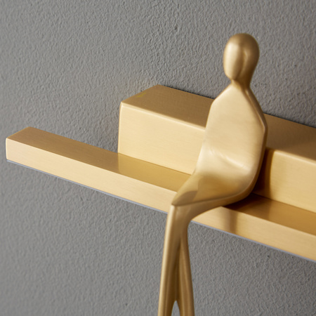 lampa ścienna AMICI LED 31 cm - złoty kinkiet ze złotą figurą