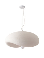 Lampa wisząca STONE FLAT 60 cm - biała lampa w stylu japandi