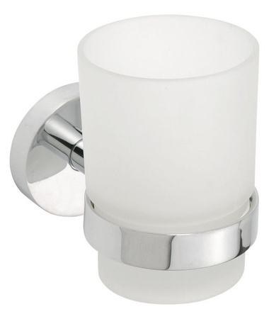 X-ROUND kubek, szkło mleczne, chrom