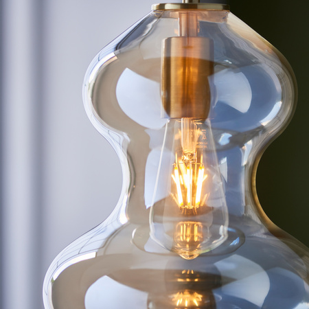 Kelda Shaped Pendant Satin Brass Champagne