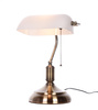 KLASYCZNA LAMPA BANKIERSKA BIURKOWA BIAŁA BANKER CLASSIC