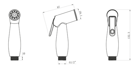 Słuchawka bidetowa okrągła, ABS/chrom