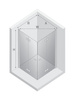 Kabina prysznicowa NEW SOLEO GUNMETAL BRUSHED 2D kwadratowa 90x90x195 szkło czyste 6mm Active Shield 2.0 - składane