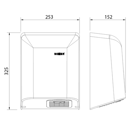 BIGFLOW bezdotykowa elektryczna suszarka do rąk 220-240V, 2050 W, 253x325x152mm, ABS/biały