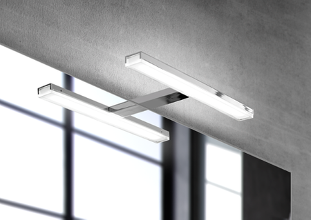 ESTHER oświetlenie LED ścienne, 6 W, 280x62x131 mm, IP44, chrom