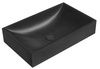 TARANT umywalka betonowa z korkiem, 58x36cm, czarny granit