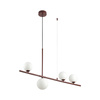 Lampa wisząca MODERNO 80 cm - burgundowa z białymi kloszami