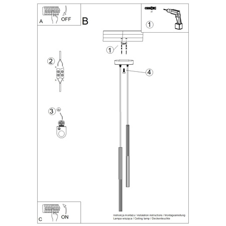 Lampa wisząca ARCHE 2P czarna