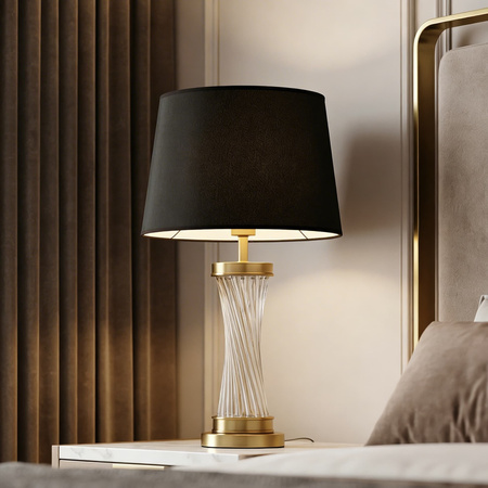 LAMPA NOCNA GLAMOUR CZARNO-MOSIĘŻNA VILLANOVA