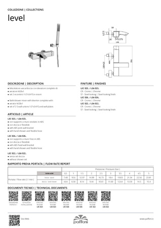 Bateria wannowa ścienna-Paffoni/kolekcja Level