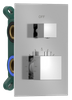 Bateria podtynkowa termostatyczna, 2 wyjścia, box podtynkowy, chrom