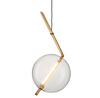 Lampa wisząca AMORE LED, 24 cm - złota z transparentnym kloszem