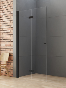 NZ2 Kabina prysznicowa NEW SOLEO BLACK walk-in L 70x195 szkło czyste 6mm Active Shield 2.0