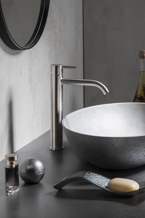 MINIMAL bateria umywalkowa wysoka, stal nierdzewna mat