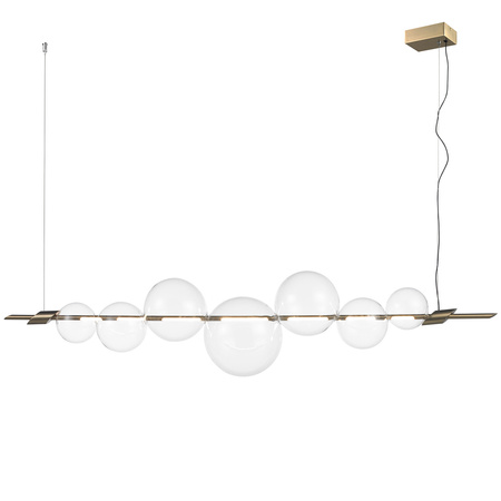 Lampa wisząca AMORE LED 153 cm - złota z transparentnymi kloszami