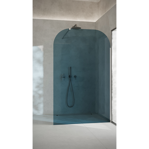 Ścianka prysznicowa TAHO Wall - niebieski / 100 cm / czarny