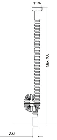 RAK-DUO Odpływ do podłogi do umywalki wolnostojącej (odpływ do podłogi)