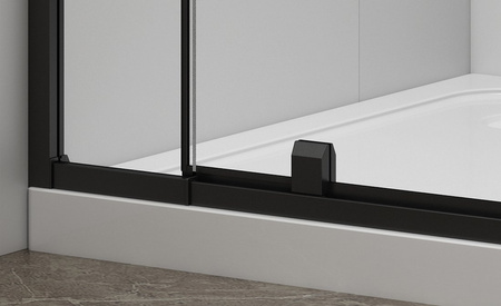 EASY BLACK drzwi prysznicowe obrotowe 760-900mm, szkło czyste