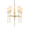 Lampa wisząca DARLING 60 cm - żyrandol złoty z białym abażurem