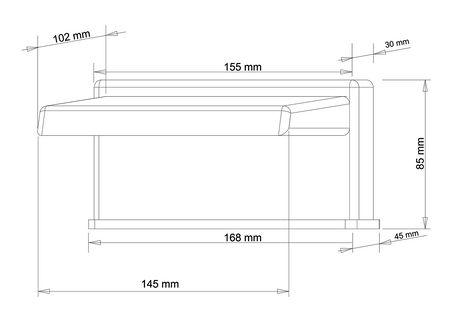 Wylewka kaskadowa na brzeg wanny, szerokość 145mm, chrom