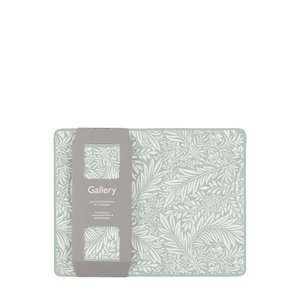 Farmhouse Blue Leaf Placemat and Coaster Set