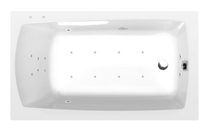 LILY wanna z hydromasażem, 130x70x39cm, Attraction Hydro-Air, chrom