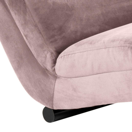 Szezlong Slinky – dusty rose welur, pikowania poziome ACTONA