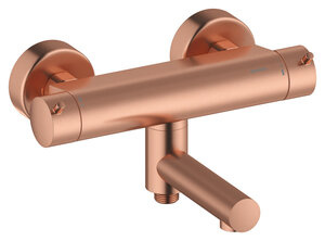 Iris Termostatyczna bateria prysznicowa z obrotową wylewką (Szczotkowana miedź)