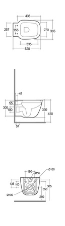 ZESTAW ONE Miska WC podwiesz. Rimless & deska WC slim W/O biały połysk