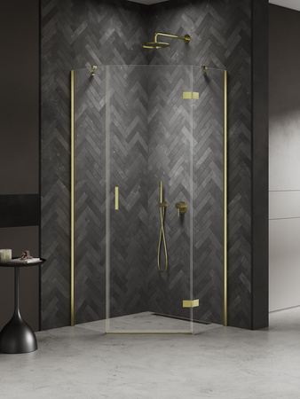 Kabina NESTA LIGHT GOLD 1D pięciokątna P 80x80x200 czyste 6mm Active Shield 2.0