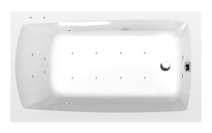 LILY wanna z hydromasażem, 120x70x39cm, Active Hydro-Air, chrom