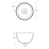 DOME umywalka ceramiczna nablatowa wysoka, Ø 45,5cm, biały