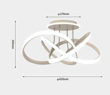 9064-113 Lampa sufitowa BANDOL kaszmirowa - piaskowa