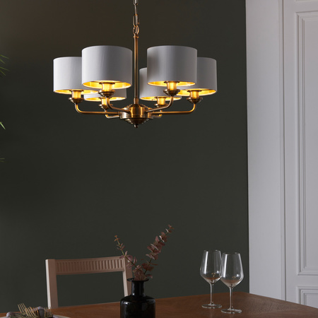 Highclere 6 Pendant Light Antique Brass 500-1855mm