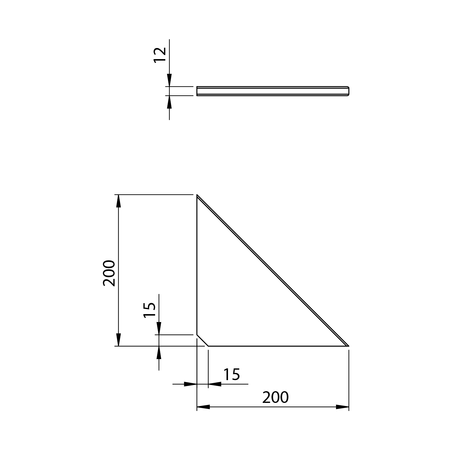 ABELINE półka narożna Rockstone 200x200mm, biały mat