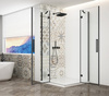 TRINITY BLACK kabina prysznicowa 1100x900mm, wejście z rogu, szkło czyste