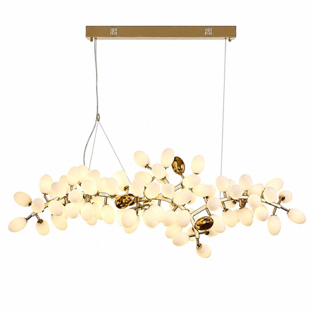 Lampa wisząca VALENTINA 150 cm - biało złota nowoczesny żyrandol