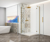 TRINITY GOLD MATT kabina prysznicowa 1200x1100mm, wejście z rogu, szkło czyste