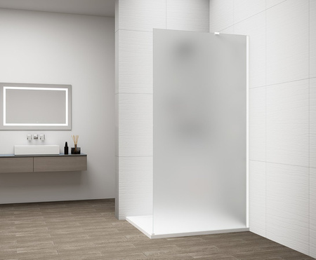 ESCA WHITE MATT jednoczęściowa kabina przysznicowa Walk-In, montaż przy ścianie, szkło matowe, 1100 mm