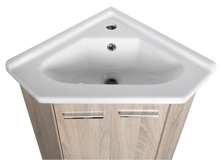 ZOJA szafka umywalkowa narożna 39x74x39cm, dąb platin