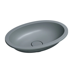 SHELL M+ umywalka podblatowa, 48 x 31 cm, ash grey mat
