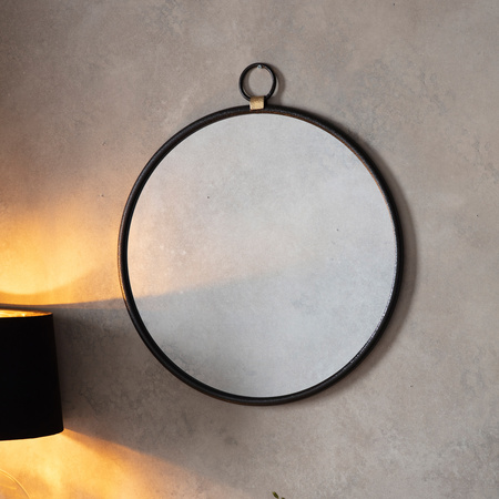 Bayswater Black Round Mirror 610 x 700 mm