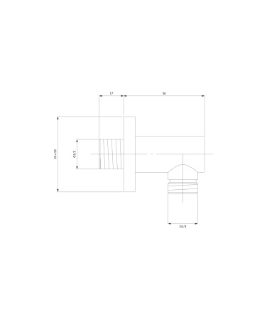 przyłącze kątowe, miedź połysk
