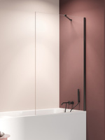 NZ4 Parawan nawannowy NESTA BLACK stały U 70x140 szkło czyste 8mm Active Shield 2.0