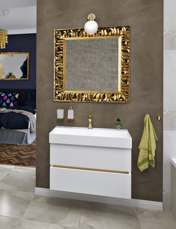 ODETTA szafka umywalkowa 95x50x43,5cm, biały połysk