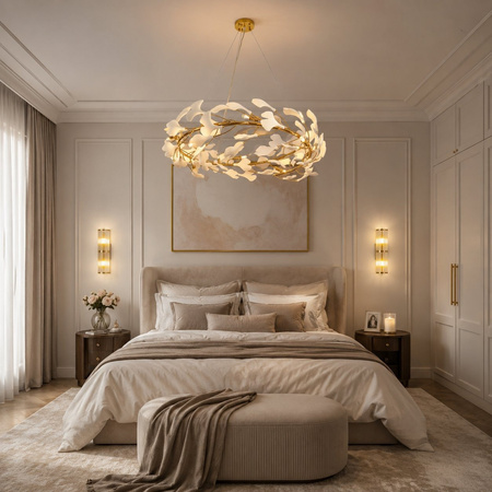 Lampa wisząca BOTANIKA 80cm -złota, G9, regulowana, designerska