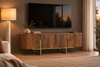 Szafka RTV Bizzotto VILAS 140 cm — 4 drzwi, drewno mango