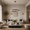 Lampa wisząca CIRCLE 100 cm - LED, ring tytan szczotkowany