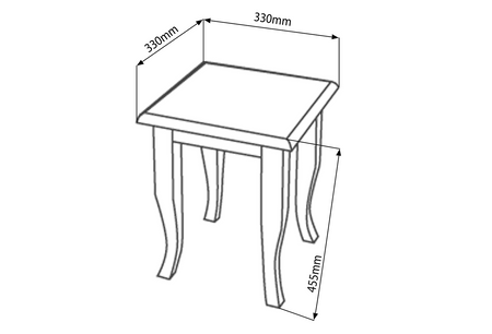 RETRO taboret 33x45x33cm, starobiały