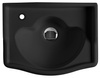 RETRO umywalka ceramiczna 41x30cm, otwór na baterię z lewej strony, bez przelewu, czarny mat